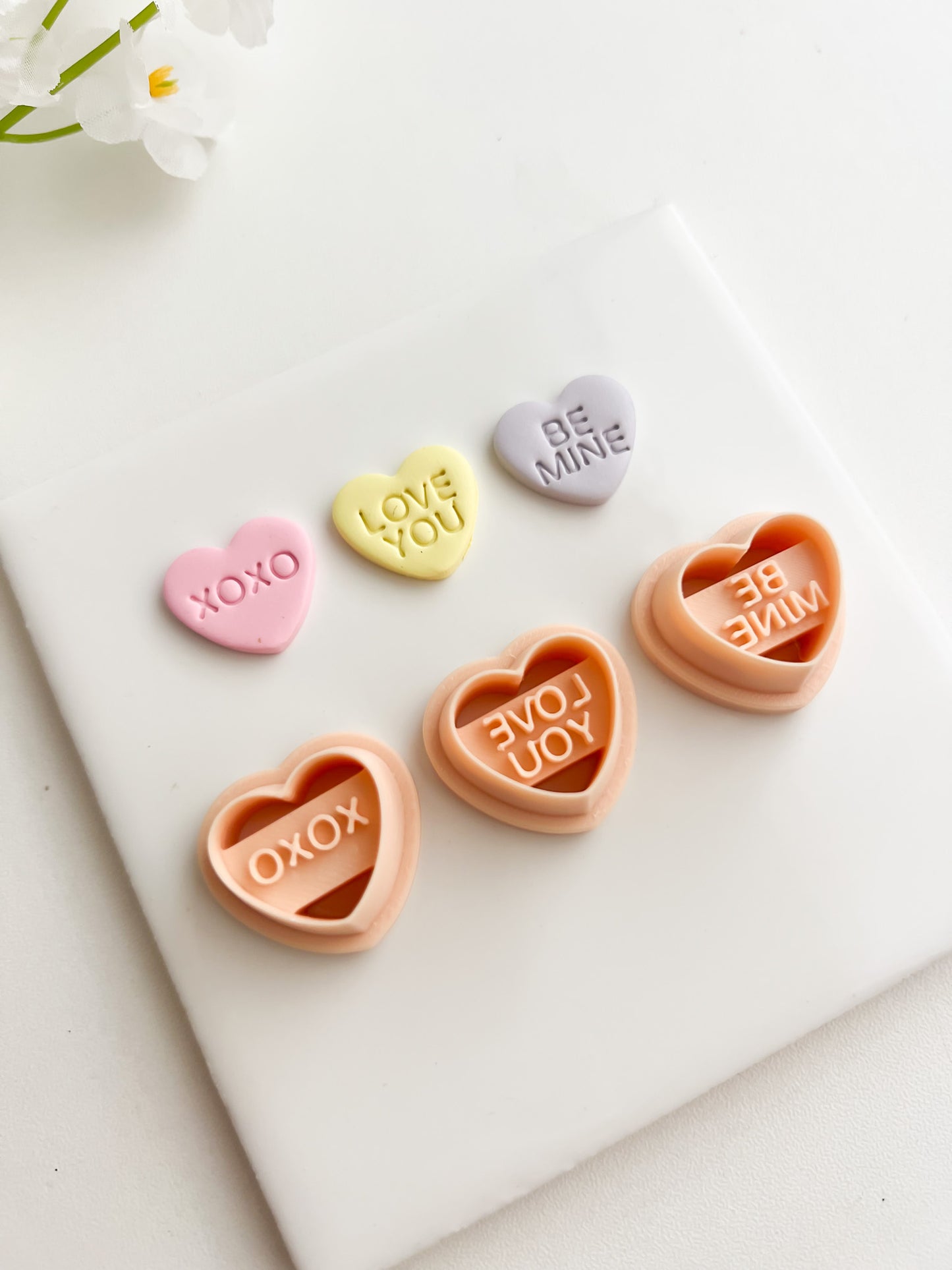 Valentine Heart Trio No. 1 Clay Cutter | Romantic Polymer Clay Cutter for Earrings, Jewelry and Themed Crafts