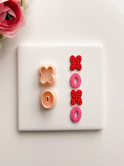 XO Valentine Letters No. 2 Clay Cutter | XO Valentine Letters No. 2 Polymer Clay Cutter for DIY Love Earrings Romantic Jewelry and Handmade Valentine's Accessories