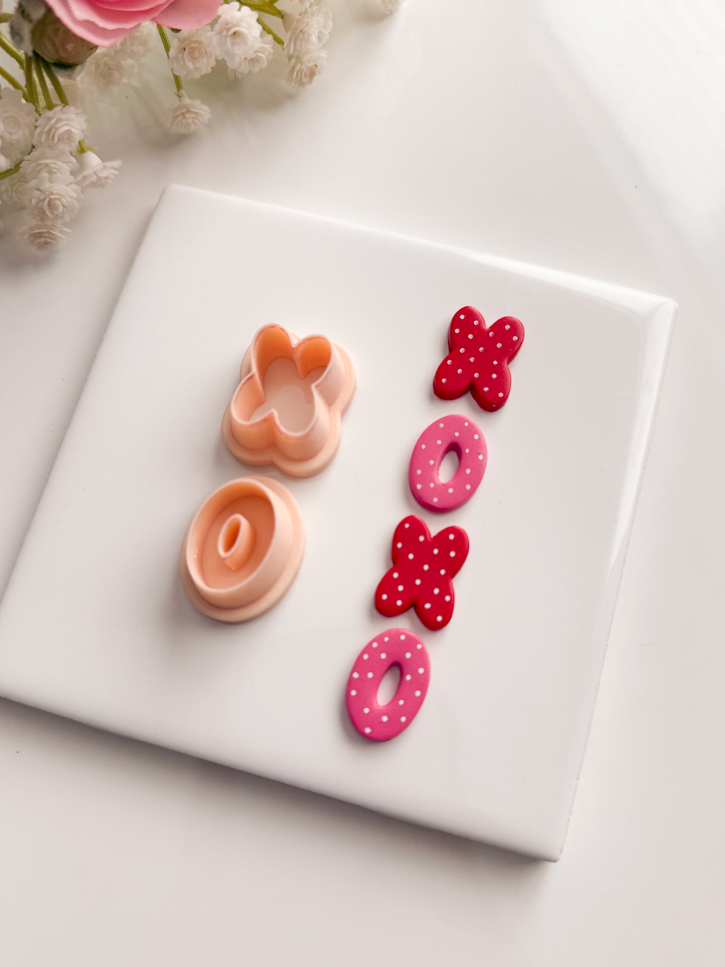 XO Valentine Letters No. 2 Clay Cutter | XO Valentine Letters No. 2 Polymer Clay Cutter for DIY Love Earrings Romantic Jewelry and Handmade Valentine's Accessories