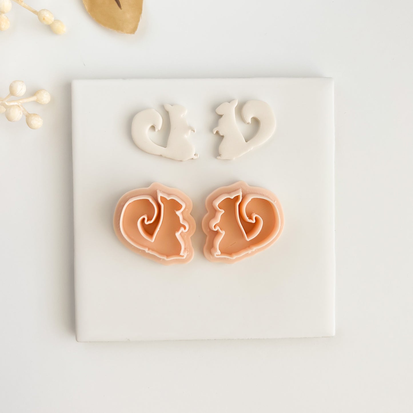 Squirrel Set Clay Cutter | Woodland-Themed Polymer Clay Cutter Set for DIY Earrings and Crafts