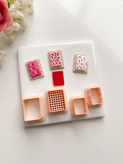 Basic Poptart Builder Clay Cutter | Basic Poptart Builder Polymer Clay Cutter for DIY Food Earrings Bakery-Themed Jewelry and Handmade Cute Accessories