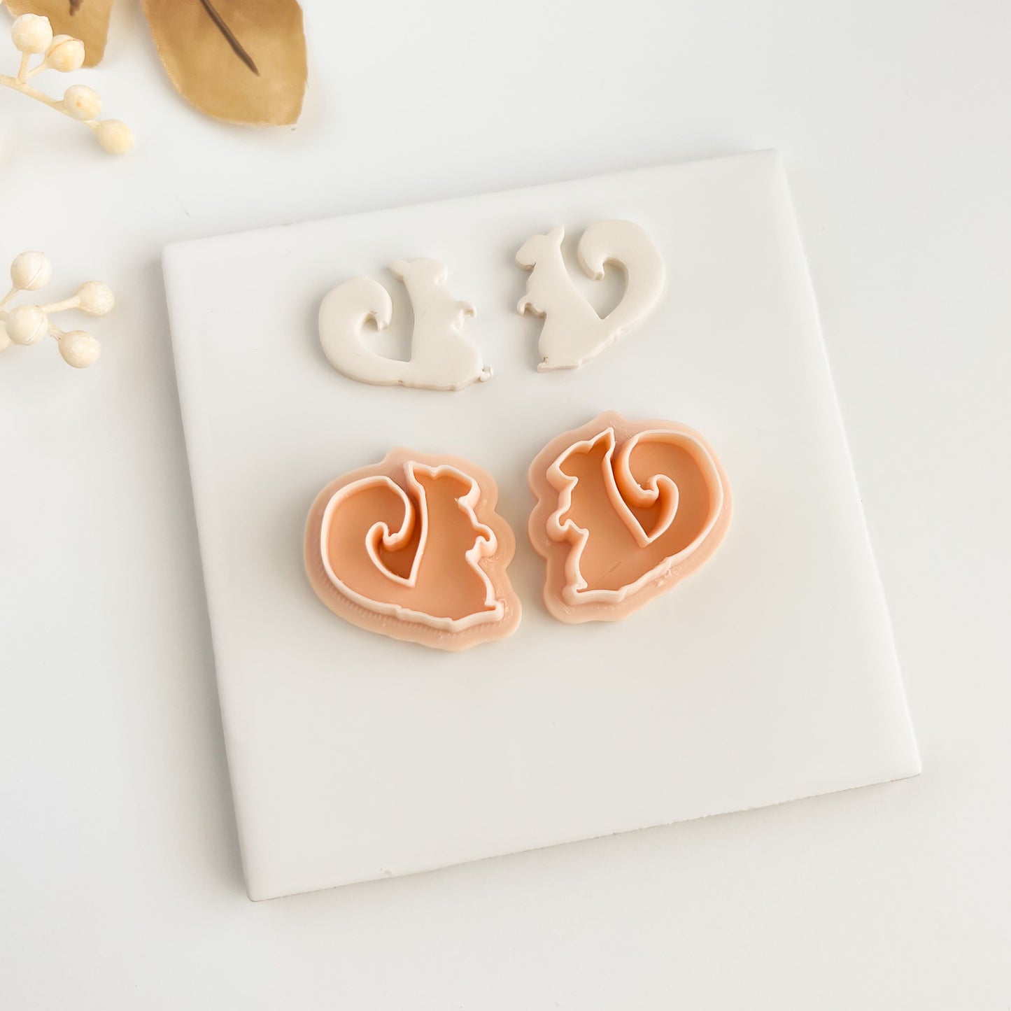 Squirrel Set Clay Cutter | Woodland-Themed Polymer Clay Cutter Set for DIY Earrings and Crafts