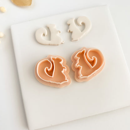 Squirrel Set Clay Cutter | Woodland-Themed Polymer Clay Cutter Set for DIY Earrings and Crafts