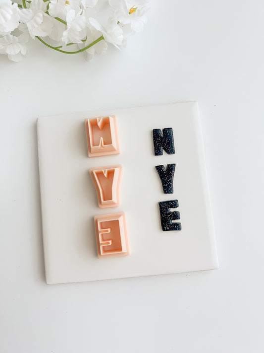 NYE Letters Clay Cutter | New Year's Eve Polymer Clay Cutter for Party Jewelry and Celebrations