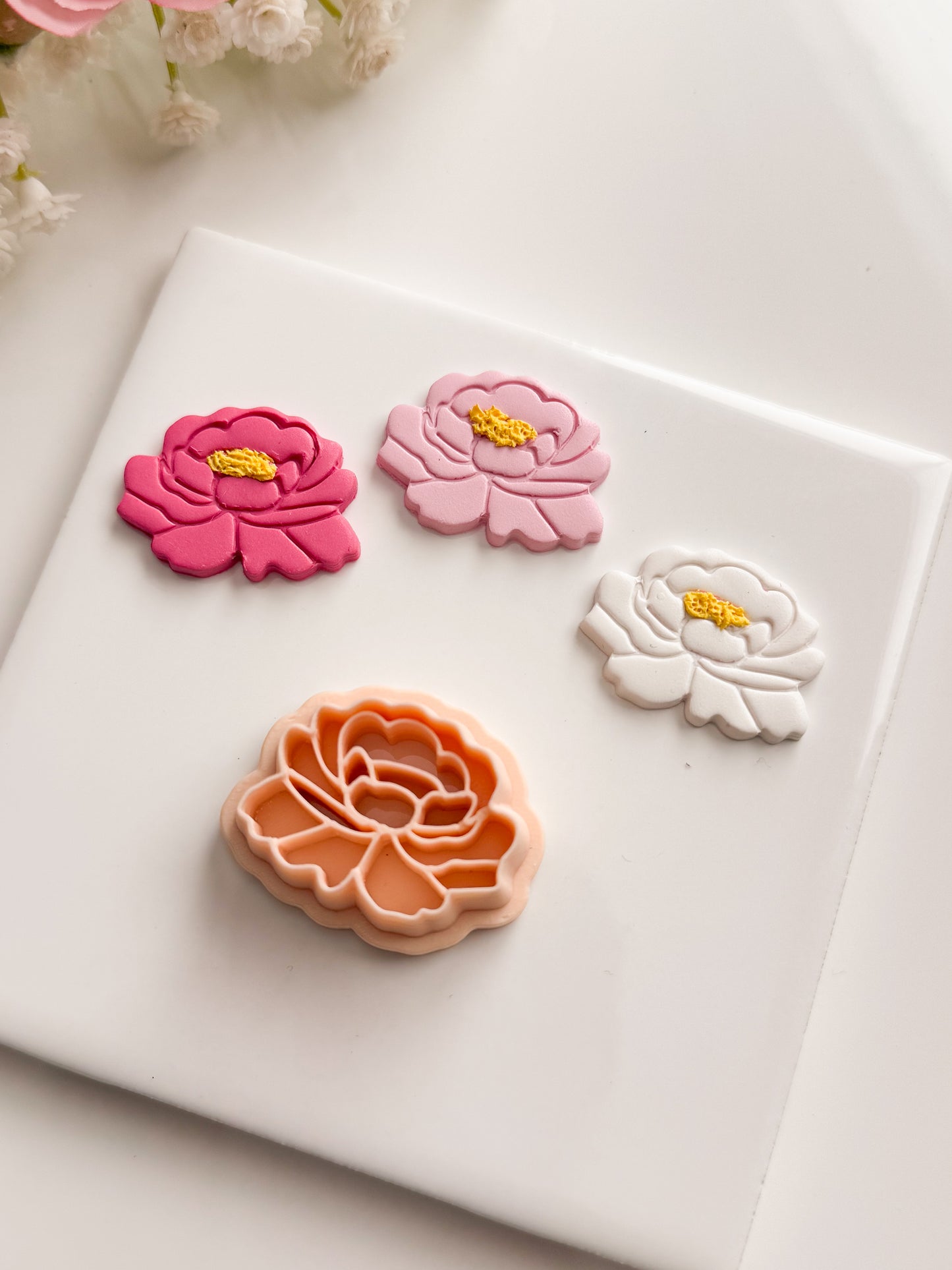 Peony No. 4 Clay Cutter | Peony No. 4 Polymer Clay Cutter for DIY Wedding Earrings Romantic Jewelry and Handmade Floral Accessories