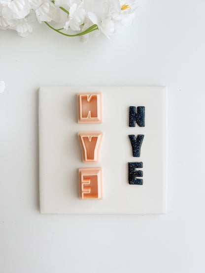 NYE Letters Clay Cutter | New Year's Eve Polymer Clay Cutter for Party Jewelry and Celebrations