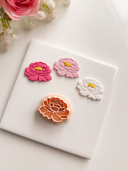 Peony No. 4 Clay Cutter | Peony No. 4 Polymer Clay Cutter for DIY Wedding Earrings Romantic Jewelry and Handmade Floral Accessories