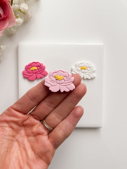 Peony No. 4 Clay Cutter | Peony No. 4 Polymer Clay Cutter for DIY Wedding Earrings Romantic Jewelry and Handmade Floral Accessories