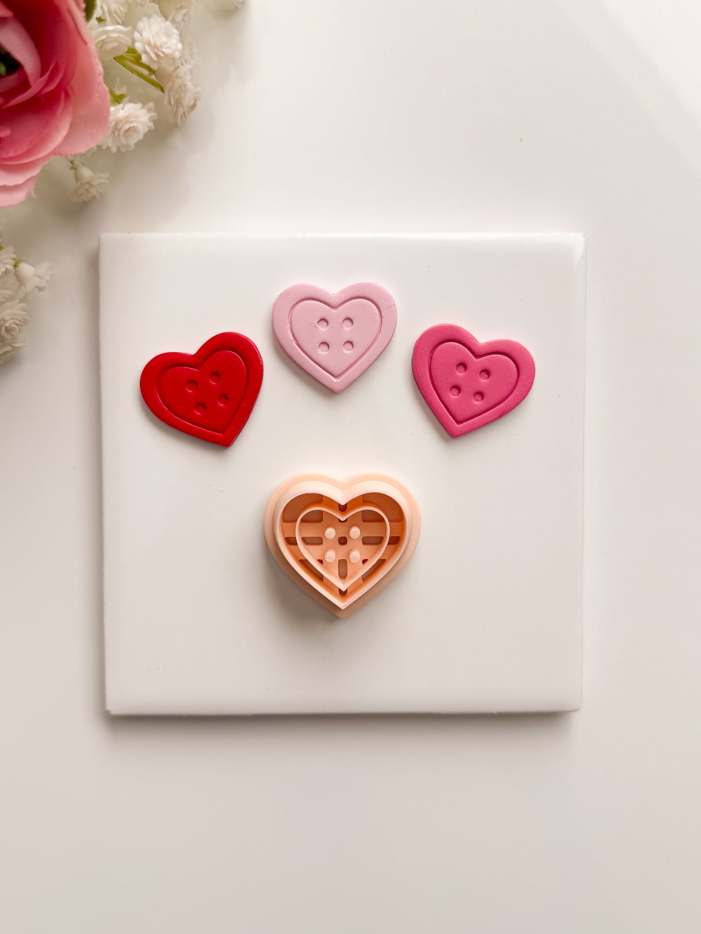 Heart Button No. 1 Clay Cutter | Heart Button No. 1 Polymer Clay Cutter for DIY Sewing Earrings Craft-Themed Jewelry and Handmade Cute Accessories