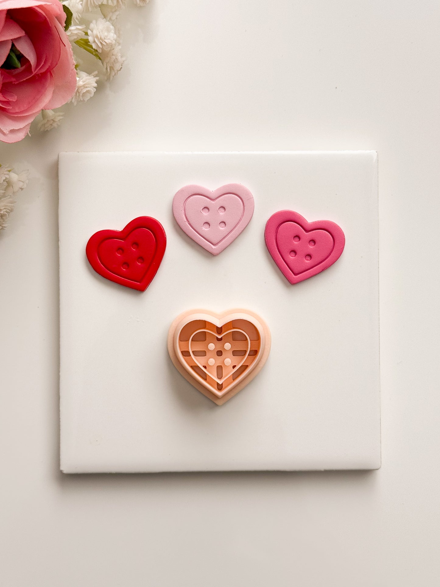 Heart Button No. 1 Clay Cutter | Heart Button No. 1 Polymer Clay Cutter for DIY Sewing Earrings Craft-Themed Jewelry and Handmade Cute Accessories