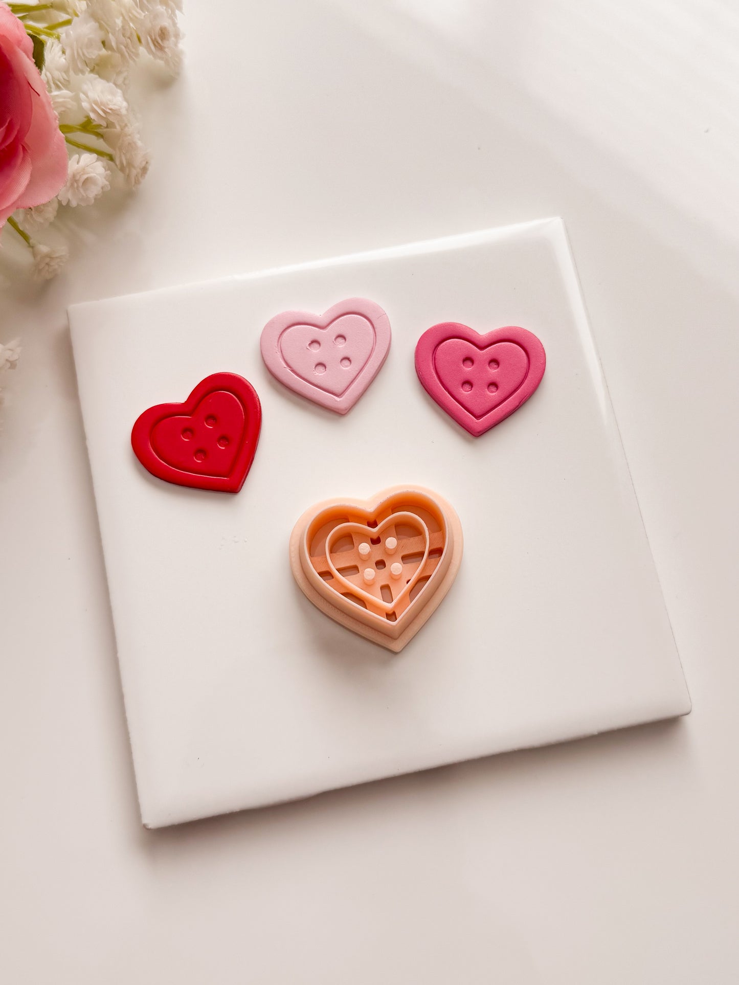 Heart Button No. 1 Clay Cutter | Heart Button No. 1 Polymer Clay Cutter for DIY Sewing Earrings Craft-Themed Jewelry and Handmade Cute Accessories