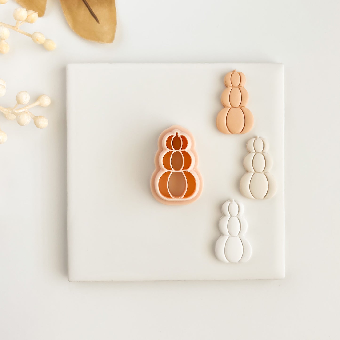 Stacked Pumpkin Clay Cutter | Fall and Thanksgiving Polymer Clay Cutter for Earrings and Baking