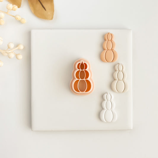 Stacked Pumpkin Clay Cutter | Fall and Thanksgiving Polymer Clay Cutter for Earrings and Baking