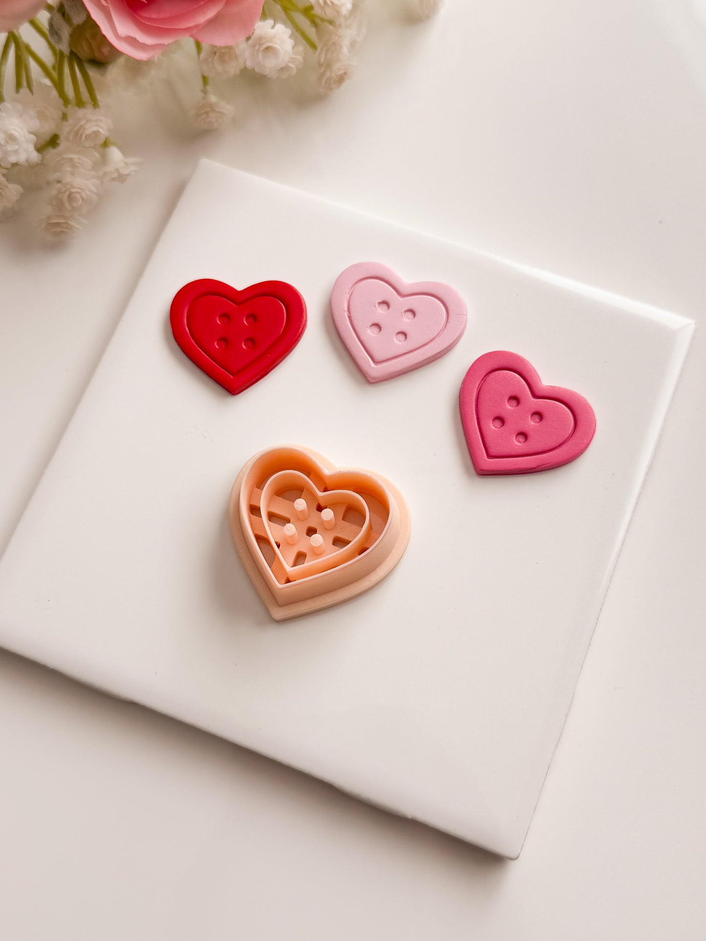 Heart Button No. 1 Clay Cutter | Heart Button No. 1 Polymer Clay Cutter for DIY Sewing Earrings Craft-Themed Jewelry and Handmade Cute Accessories