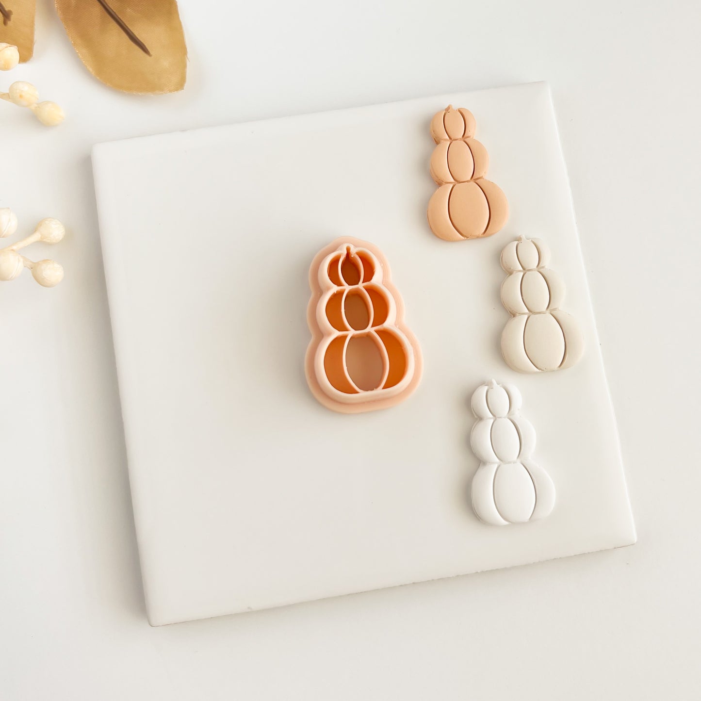 Stacked Pumpkin Clay Cutter | Fall and Thanksgiving Polymer Clay Cutter for Earrings and Baking