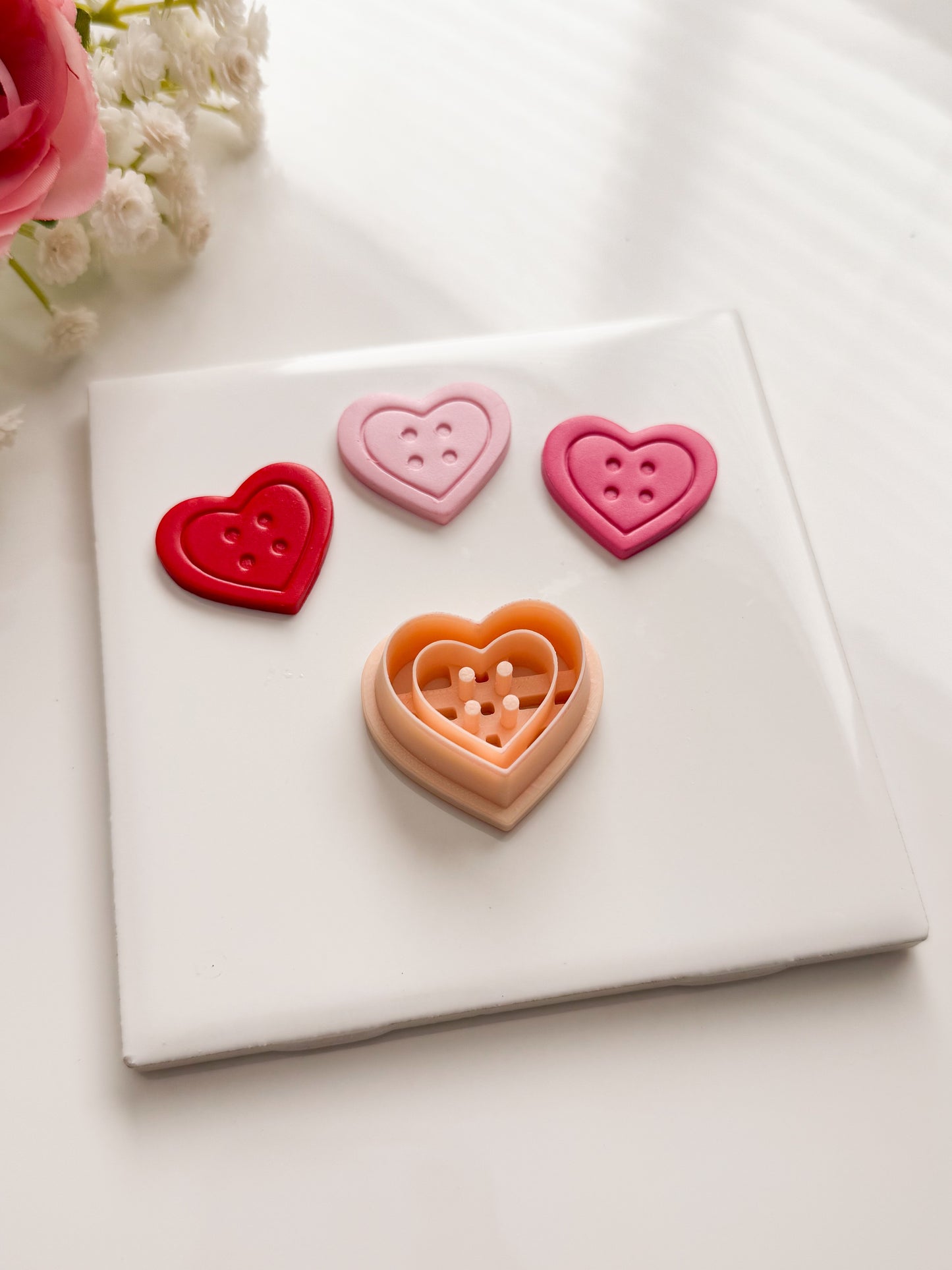 Heart Button No. 1 Clay Cutter | Heart Button No. 1 Polymer Clay Cutter for DIY Sewing Earrings Craft-Themed Jewelry and Handmade Cute Accessories
