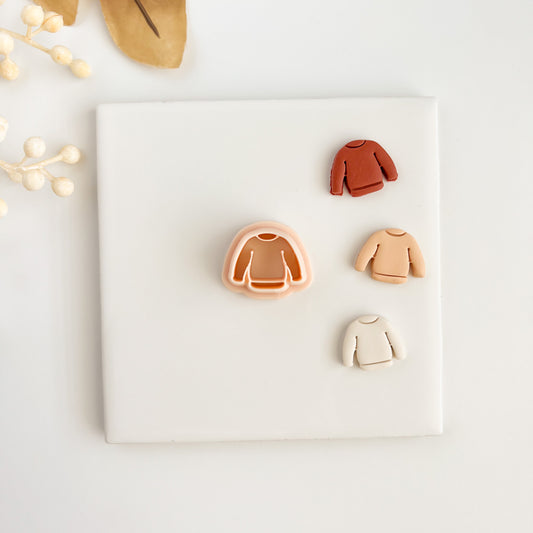 Sweater No. 2 Clay Cutter | Cozy Sweater Polymer Clay Cutter for Holiday Earrings and Winter Crafts