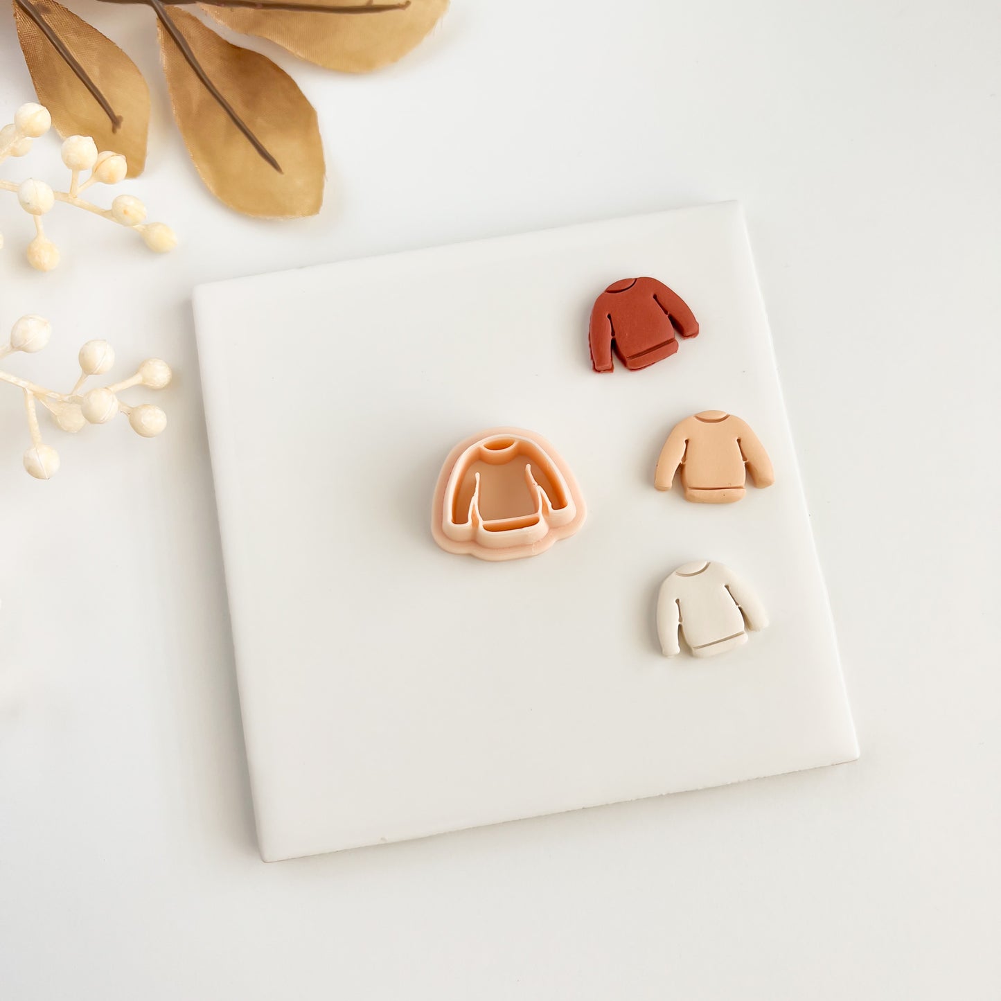 Sweater No. 2 Clay Cutter | Cozy Sweater Polymer Clay Cutter for Holiday Earrings and Winter Crafts