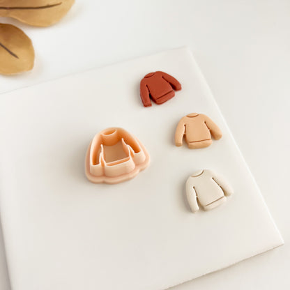 Sweater No. 2 Clay Cutter | Cozy Sweater Polymer Clay Cutter for Holiday Earrings and Winter Crafts