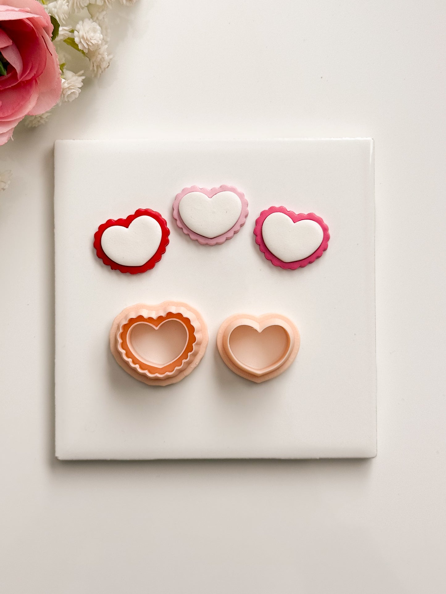 Scallop Heart No. 3 Clay Cutter | Scallop Heart No. 3 Polymer Clay Cutter for DIY Romantic Earrings Love Jewelry and Handmade Valentine's Accessories