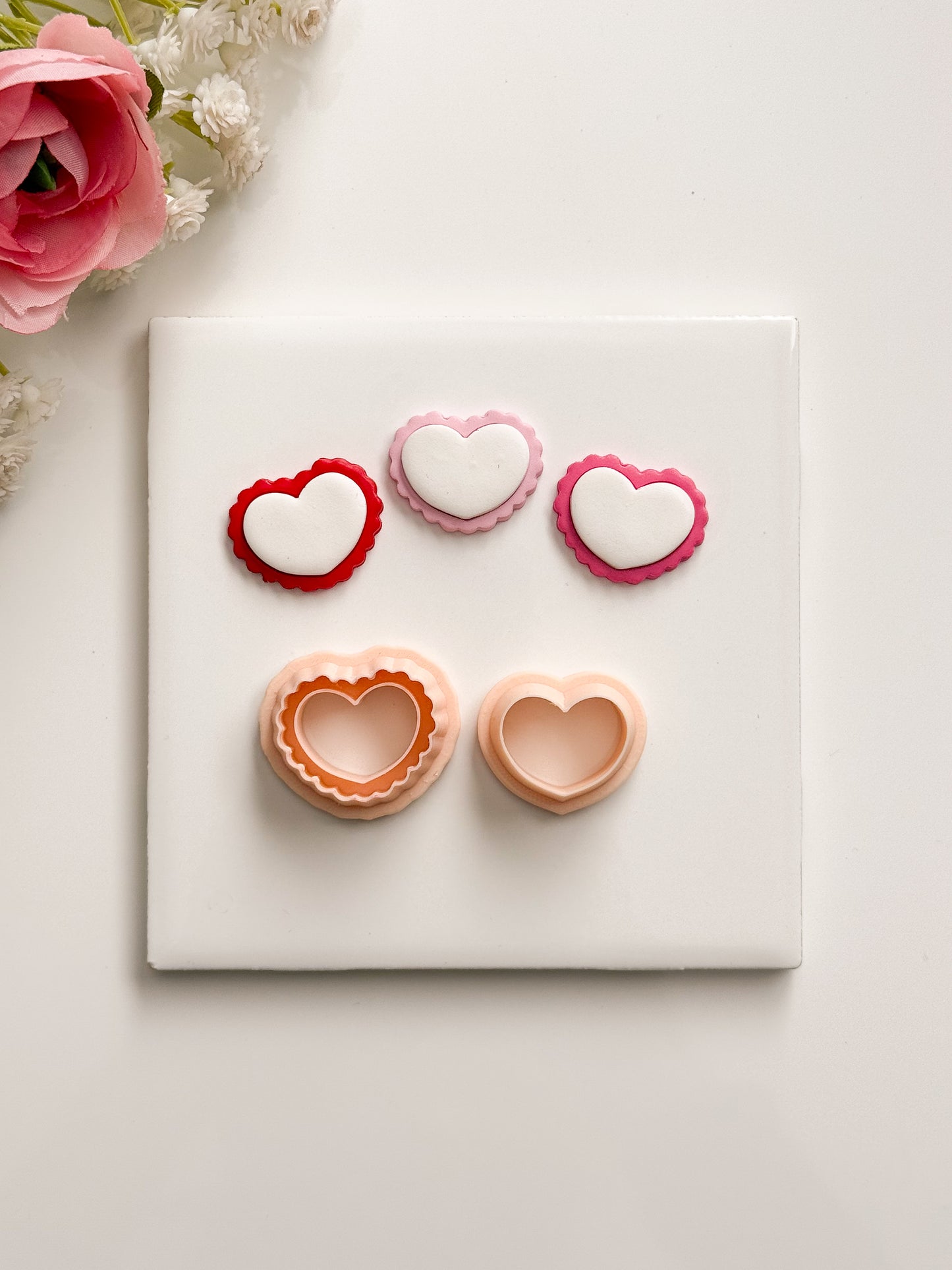 Scallop Heart No. 3 Clay Cutter | Scallop Heart No. 3 Polymer Clay Cutter for DIY Romantic Earrings Love Jewelry and Handmade Valentine's Accessories