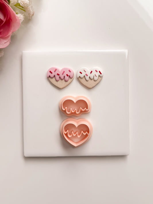 Frosted Heart No. 2 Clay Cutter | Frosted Heart No. 2 Polymer Clay Cutter for DIY Valentine Earrings Sweet-Themed Jewelry and Handmade Romantic Accessories