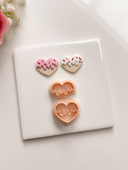 Frosted Heart No. 2 Clay Cutter | Frosted Heart No. 2 Polymer Clay Cutter for DIY Valentine Earrings Sweet-Themed Jewelry and Handmade Romantic Accessories