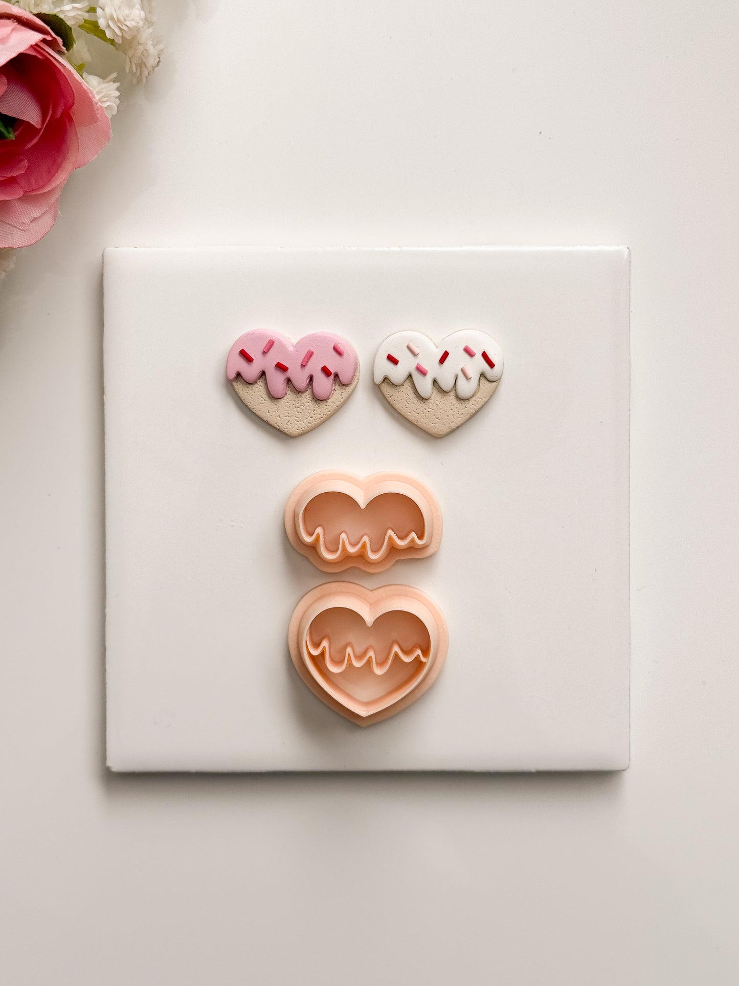 Frosted Heart No. 2 Clay Cutter | Frosted Heart No. 2 Polymer Clay Cutter for DIY Valentine Earrings Sweet-Themed Jewelry and Handmade Romantic Accessories