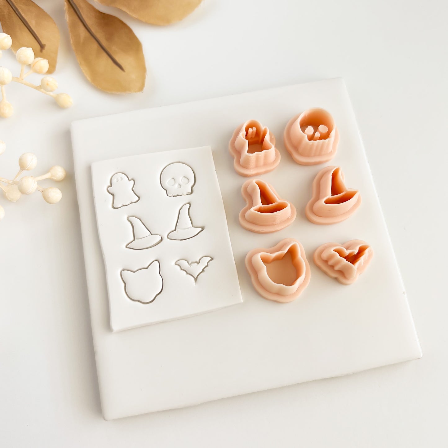 Spooky Stud Pack Clay Cutters | Small Halloween Polymer Clay Cutter Set for Earrings and Accessories