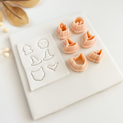 Spooky Stud Pack Clay Cutters | Small Halloween Polymer Clay Cutter Set for Earrings and Accessories