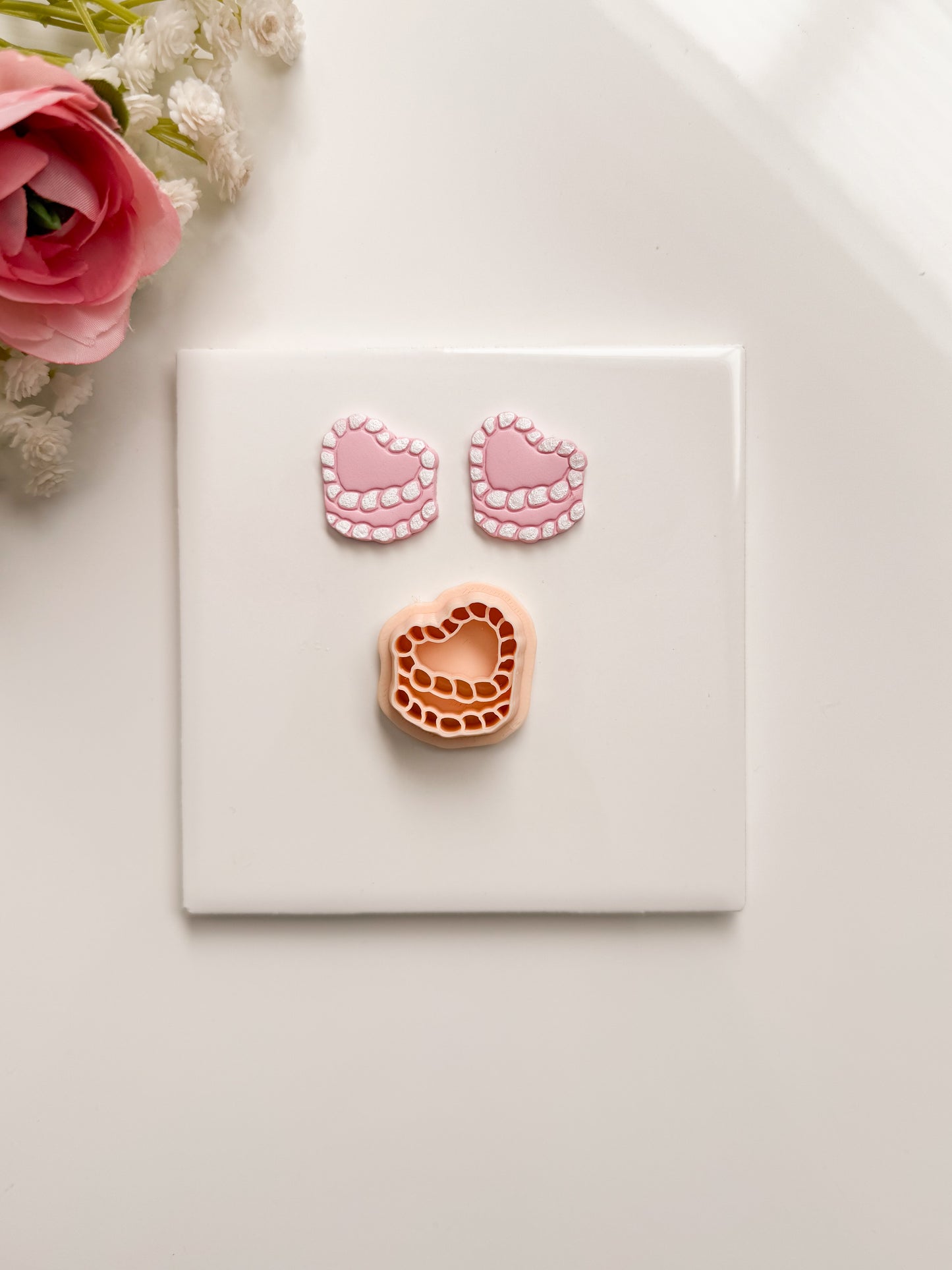 Valentine Cake Clay Cutter | Valentine Cake Polymer Clay Cutter for DIY Dessert Earrings Baking-Themed Jewelry and Handmade Valentine's Accessories