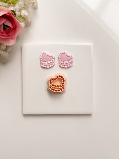 Valentine Cake Clay Cutter | Valentine Cake Polymer Clay Cutter for DIY Dessert Earrings Baking-Themed Jewelry and Handmade Valentine's Accessories