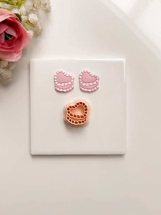 Valentine Cake Clay Cutter | Valentine Cake Polymer Clay Cutter for DIY Dessert Earrings Baking-Themed Jewelry and Handmade Valentine's Accessories