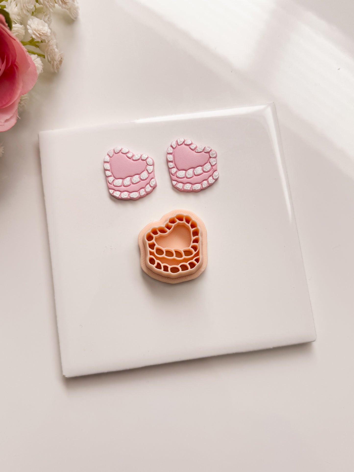 Valentine Cake Clay Cutter | Valentine Cake Polymer Clay Cutter for DIY Dessert Earrings Baking-Themed Jewelry and Handmade Valentine's Accessories