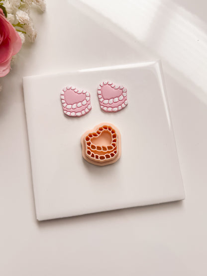Valentine Cake Clay Cutter | Valentine Cake Polymer Clay Cutter for DIY Dessert Earrings Baking-Themed Jewelry and Handmade Valentine's Accessories