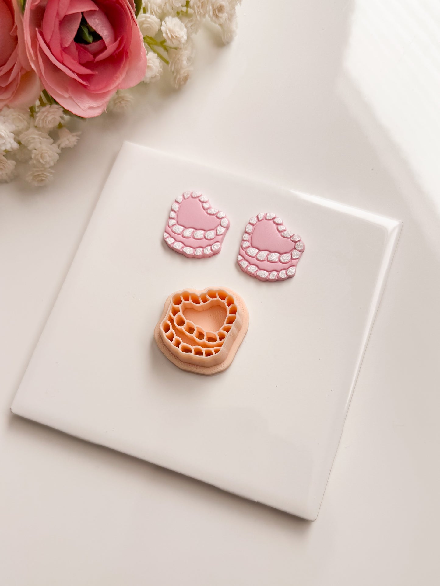 Valentine Cake Clay Cutter | Valentine Cake Polymer Clay Cutter for DIY Dessert Earrings Baking-Themed Jewelry and Handmade Valentine's Accessories