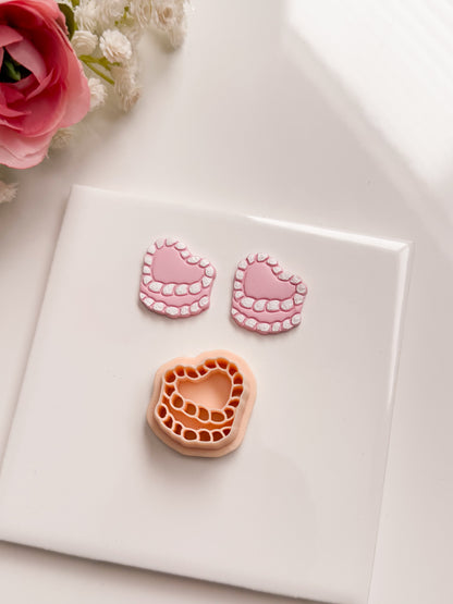 Valentine Cake Clay Cutter | Valentine Cake Polymer Clay Cutter for DIY Dessert Earrings Baking-Themed Jewelry and Handmade Valentine's Accessories