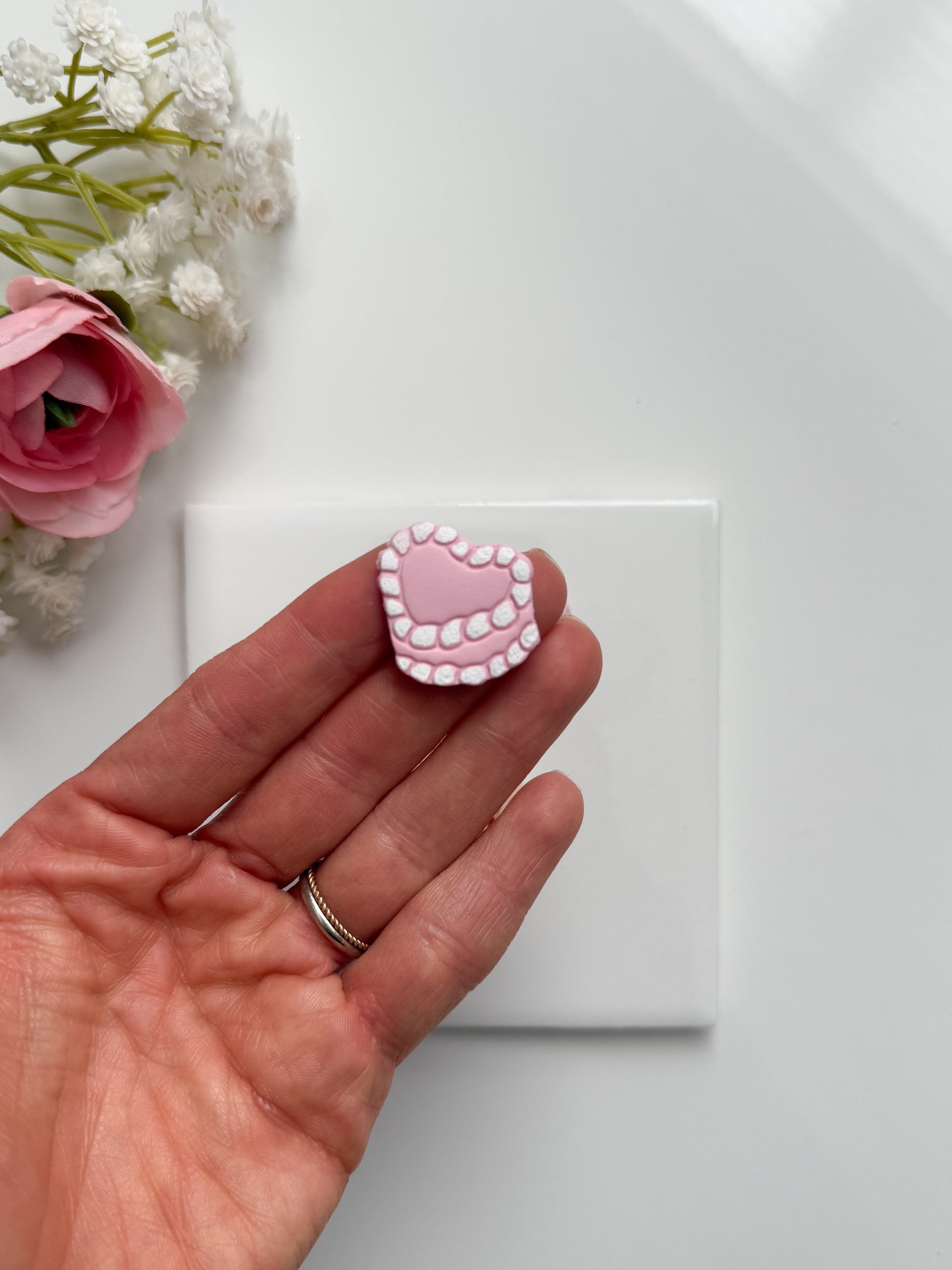 Valentine Cake Clay Cutter | Valentine Cake Polymer Clay Cutter for DIY Dessert Earrings Baking-Themed Jewelry and Handmade Valentine's Accessories