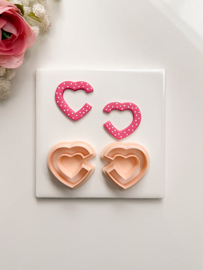 Gap Heart No. 1 (Mirrored) Clay Cutter | Gap Heart No. 1 (Mirrored) Polymer Clay Cutter for DIY Romantic Earrings Valentine-Themed Jewelry and Handmade Love Accessories