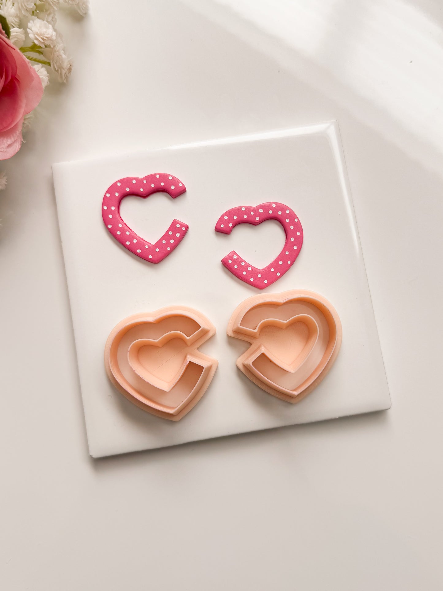 Gap Heart No. 1 (Mirrored) Clay Cutter | Gap Heart No. 1 (Mirrored) Polymer Clay Cutter for DIY Romantic Earrings Valentine-Themed Jewelry and Handmade Love Accessories