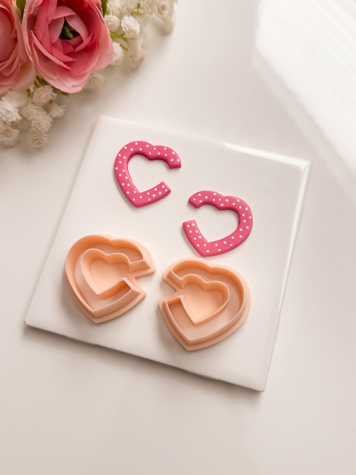 Gap Heart No. 1 (Mirrored) Clay Cutter | Gap Heart No. 1 (Mirrored) Polymer Clay Cutter for DIY Romantic Earrings Valentine-Themed Jewelry and Handmade Love Accessories