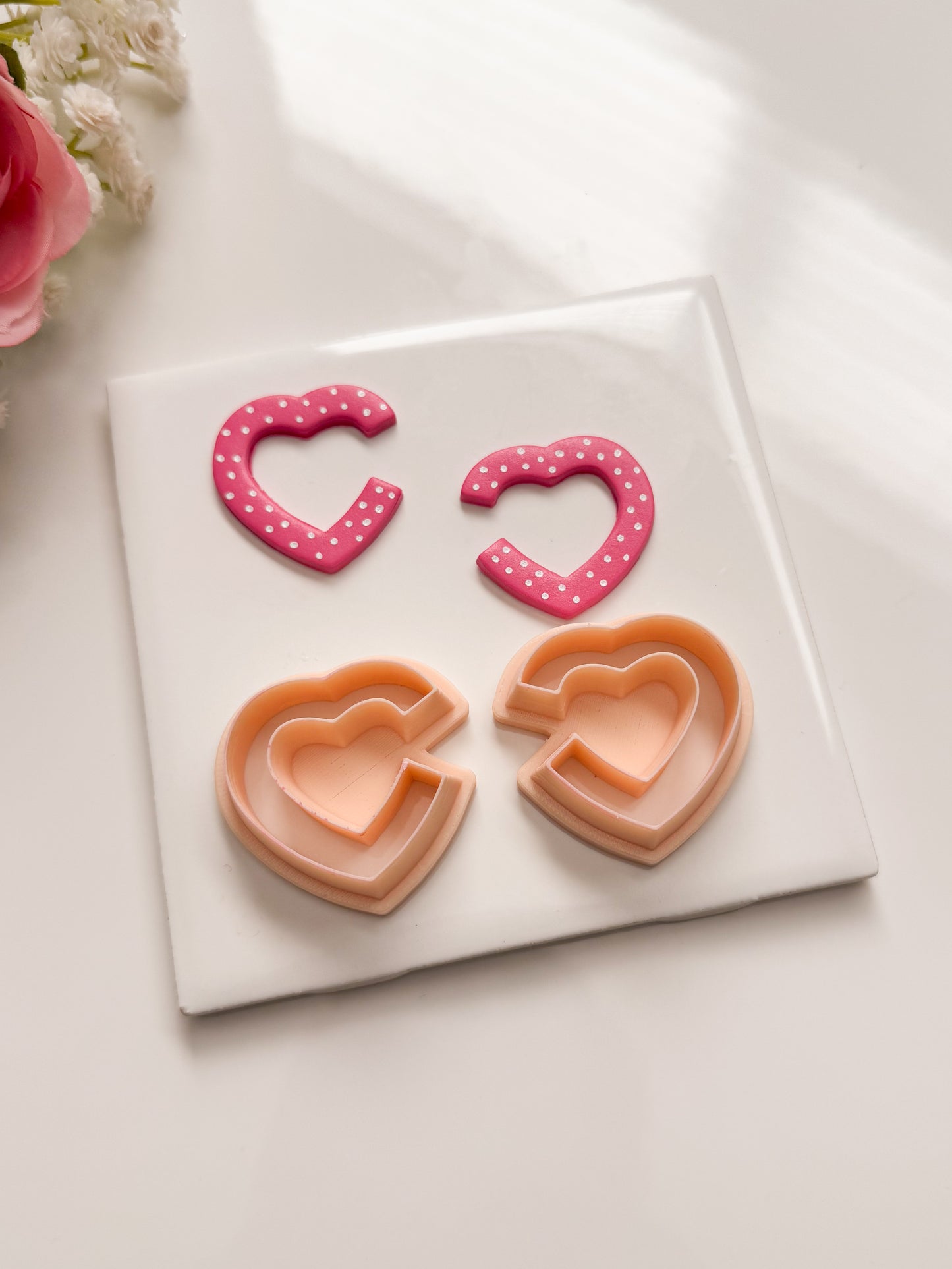 Gap Heart No. 1 (Mirrored) Clay Cutter | Gap Heart No. 1 (Mirrored) Polymer Clay Cutter for DIY Romantic Earrings Valentine-Themed Jewelry and Handmade Love Accessories