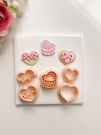 Valentine Baker's Trio Clay Cutter | Valentine Baker's Trio Polymer Clay Cutter for DIY Dessert Earrings Cute Baking-Themed Jewelry and Handmade Valentine's Accessories