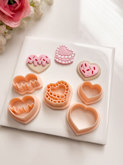 Valentine Baker's Trio Clay Cutter | Valentine Baker's Trio Polymer Clay Cutter for DIY Dessert Earrings Cute Baking-Themed Jewelry and Handmade Valentine's Accessories