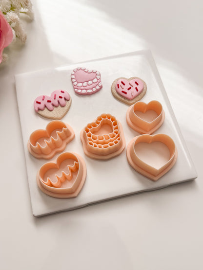 Valentine Baker's Trio Clay Cutter | Valentine Baker's Trio Polymer Clay Cutter for DIY Dessert Earrings Cute Baking-Themed Jewelry and Handmade Valentine's Accessories