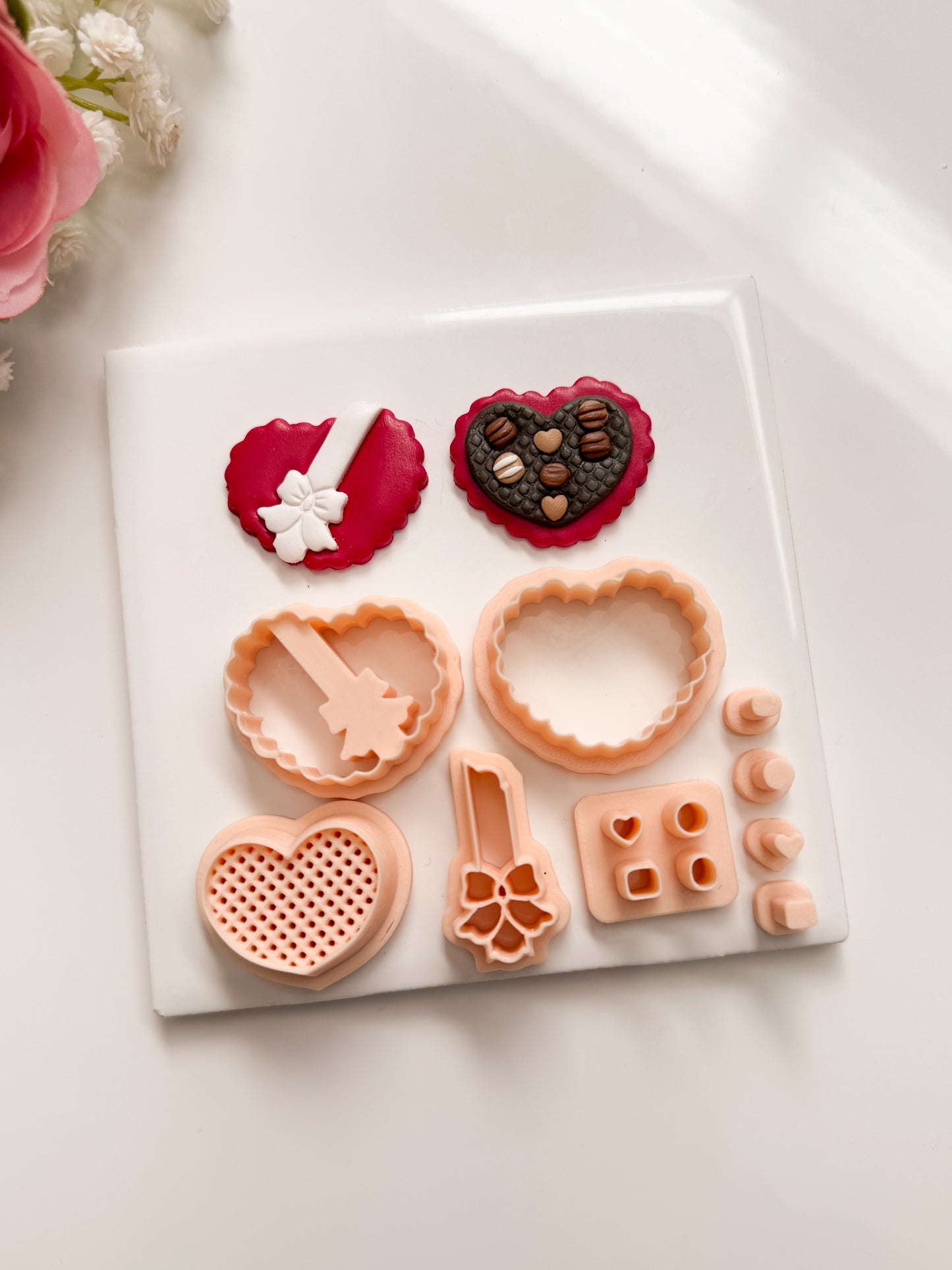 Heart Chocolate Box No. 3 Builder Clay Cutter | Heart Chocolate Box No. 3 Polymer Clay Cutter for DIY Valentine Earrings Sweet-Themed Jewelry and Handmade Romantic Accessories