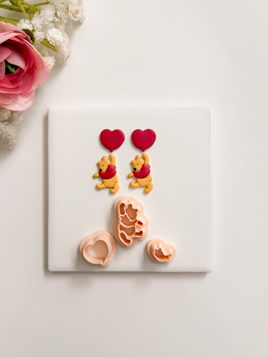 Honey Bear No. 2 Clay Cutter | Honey Bear No. 2 Polymer Clay Cutter for DIY Cute Earrings Animal-Themed Jewelry and Handmade Accessories