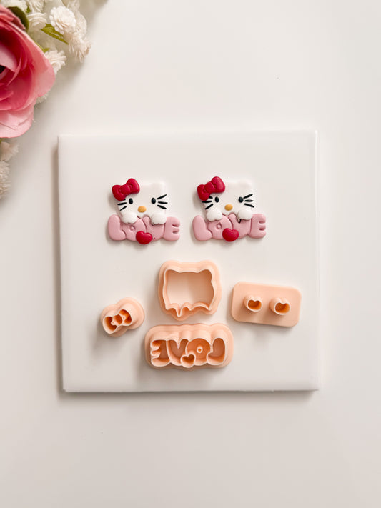 Hello Kitty With Love Clay Cutter | Hello Kitty With Love Polymer Clay Cutter for DIY Cute Earrings Sanrio Jewelry and Handmade Kawaii Accessories