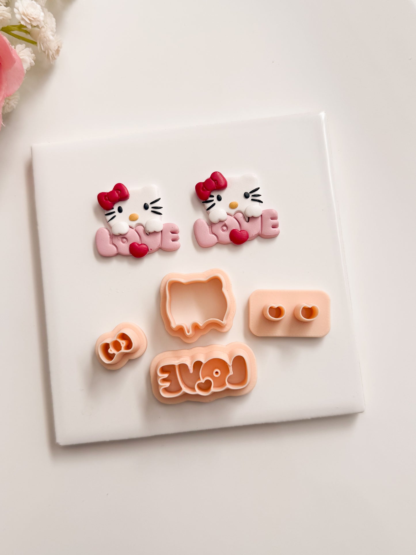 Hello Kitty With Love Clay Cutter | Hello Kitty With Love Polymer Clay Cutter for DIY Cute Earrings Sanrio Jewelry and Handmade Kawaii Accessories