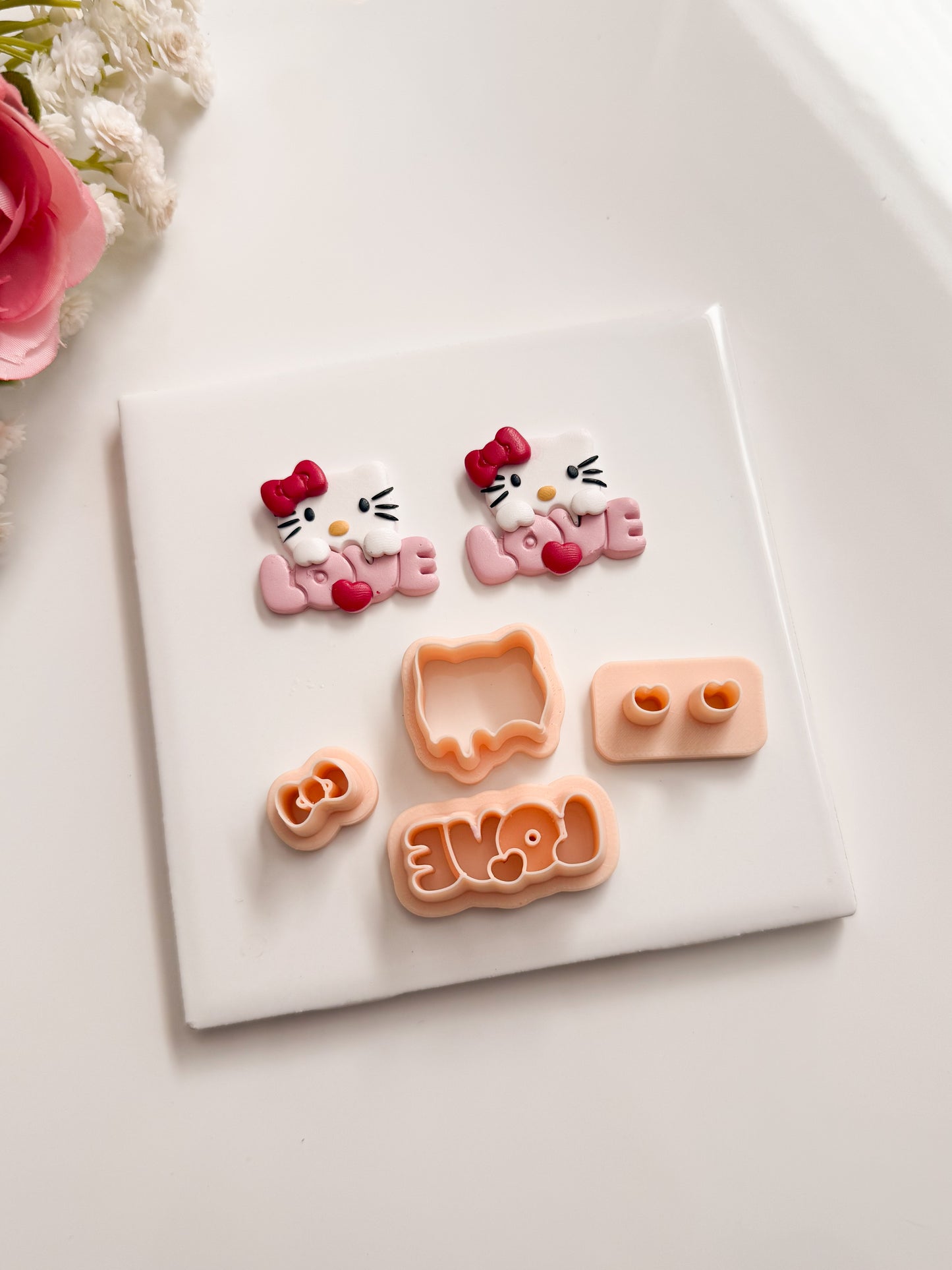 Hello Kitty With Love Clay Cutter | Hello Kitty With Love Polymer Clay Cutter for DIY Cute Earrings Sanrio Jewelry and Handmade Kawaii Accessories